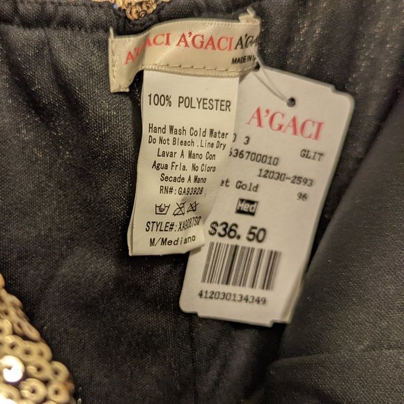 Strapless Gold Sequin Flare-Legged Jumpsuit - Picture 5 of 5